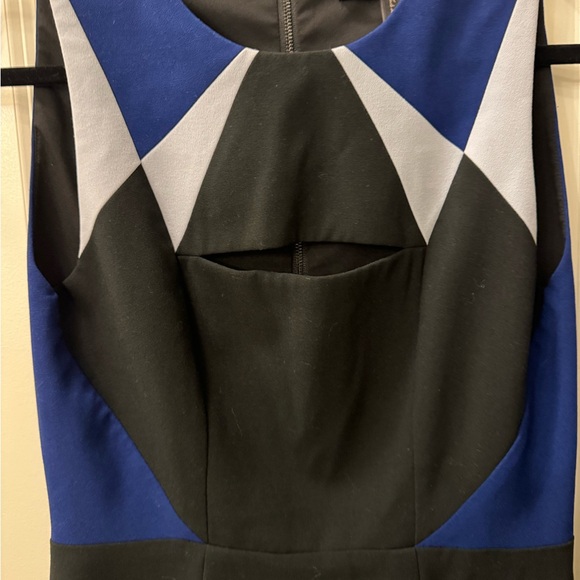 BCBG MAXAZRIA KARIN COLOR BLOCKED CUTOUT SHEATH DRESS - Picture 4 of 5